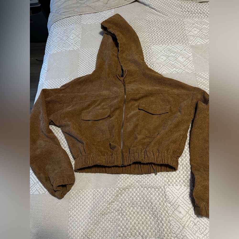 Corduroy crop jacket